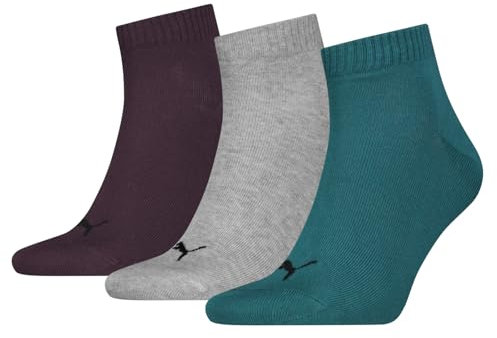 Puma Unisex Quarter Sock, Green Combo, 43/46 (3er Pack)