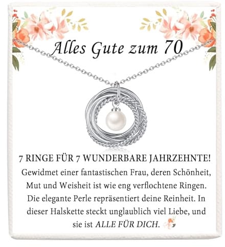 FAOMZQ 30-90 Geburtstagsgeschenk für Frauen, Perle Halskette für Frauen, Geschenk für Frauen, Frau, Mama, Oma, Freundin, Schwester, Tochter, Tante, Enkelin zum Geburtstag