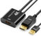 deleyCON HDMI auf DisplayPort Adapter (für DisplayPort Monitor) - 4K@30Hz 1080P WQHD @ 60Hz - Konverter Wandler Adapter-Kabel für PS4 PS5 Xbox PC Computer Notebook Monitor