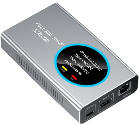 Full NDI Video Encoder Decoder, HDMI to NDI Converter Receiver Extender Capture Recorder, Low latency with HDMI Loopout, for Live Streaming/TV Broadcasting HD 1080P@60fps Support vMix, OBS to YouTube