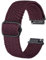BISONSTRAP Nylon Uhrenarmband 20mm, Verstellbare Geflochtene Uhrenarmbänder für Herren und Damen, Burgund/Schwarzer Schnalle