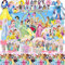 118 Stück Prinzessin Geburtstag Deko, Set Luftballon Geburtstagsdeko Mädchen, Prinzessin Party Supplies Deko Kindergeburtstag, Mit Tassen,Servietten, Tischdecken, Banner, Hintergrund