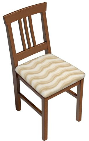 Stuhlsitzbezug, Natural Earth Tone Stripes Stuhl Sitzkissenbezug Elastischer Esszimmerstuhl Sitzbezug für Bankett, Küche, Party, Hotel