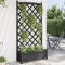 prissent Fioriera da Giardino con Traliccio Fioriera con Spalliera Fioriera da Giardino Outdoor Furniture Fioriera da Terrazza Fioriere Alte Nero 90x35x180 cm legno massello di abete