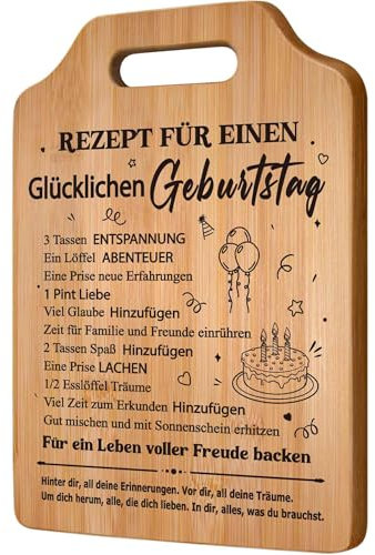 Geburtstagsgeschenk für Frauen und Männer, Geschenk Freundin Geburtstag - Bambus Schneidebrett, Ideen Geburtstag Geschenke für Frau, Beste Freundin, Mama, Oma, Schwester, Kollegin