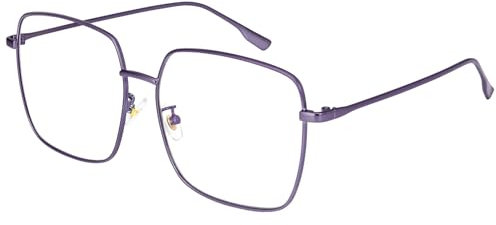 Dollger Occhiali Anti Luce Blu Donna Uomo con Montatura in Metallo Occhiali Filtro Luce Blu per Computer (Viola)