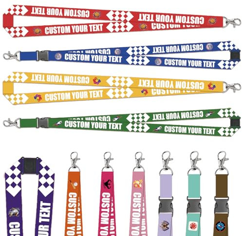 Longnili Lot de 500 cordons personnalisés en tissu multicolore avec fermeture à mousqueton pour cartes d'identité, badges, clés, téléphones, poignets et sacs à dos, Gd-xvo0-e0po