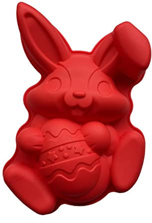 getuse Moule à gâteau en silicone pour pâte à gâteau en forme de lapin de Pâques