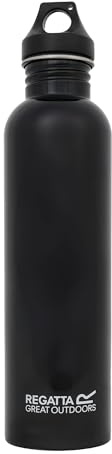 Regatta - Wasserflasche, Edelstahl, 1l (Einheitsgröße) (Schwarz)