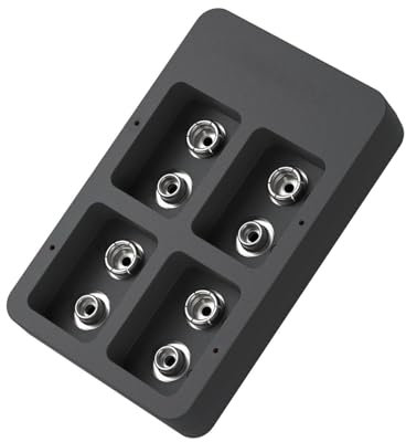 ANMITI 2Bay Batteries USB Charging Hubs Station For Rechargeable 9V Batteries Charging Adapters With LED Light