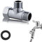 Raccordo a T in ottone G1/2, valvola di conversione a T a 3 vie, con rondelle, adattatore a forma di T per rubinetto dell'acqua potabile, cromato, 20 mm