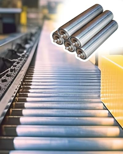 Set of 5 Stainless Steel Conveyor Rollers 5cm Diameter Replacement Tubes for Workbench 800mm Length Heavy-Duty Workshop Accessories and Efficient