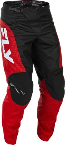 Fly Racing F-16 Reithose – strapazierfähiges, schützendes Polyester Motocross-Ausrüstung mit atmungsaktivem Netzfutter (Rot/Schwarz/Weiß, Größe 30)
