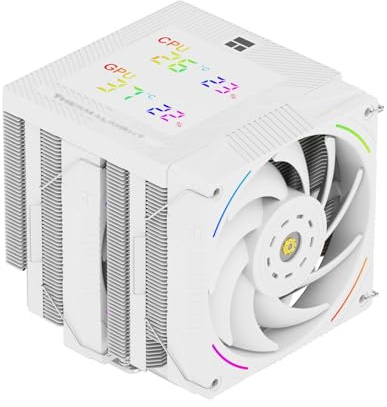 TR-Thermalright Phantom Spirit 120 Digital Snow CPU Air Cooler with Digital Display Board Top Cover,High-performance Twin-tower Cooling, 7x6mm Heat pipes Cooler for Intel LGA 1700/1851/115x,AM4/AM5