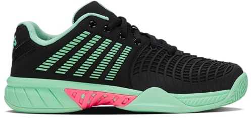 K-Swiss Chaussures de Tennis Express Light 3 pour Femme, Noir/Menthe Fluo/Rose Pastel, Pointure 38