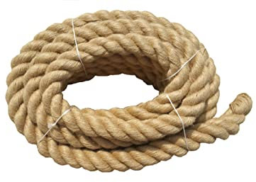 NiroSport Cuerda de cáñamo de 30 mm de diámetro 05 7 m de longitud cuerda de yute trenzada cuerda de yute gruesa como decoración cuerda para rascador cuerda de jardín con elemento de fijación