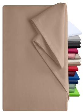 npluseins Bettlaken 180x275cm - Leintuch ohne Gummizug - Tuch ist ideal für Terrasse Reisen Camping und Tischtuch - Wohnmobil Laken - Betttuch ohne Gummizug - 100% Baumwolle, ca. 180 x 275 cm, Sand