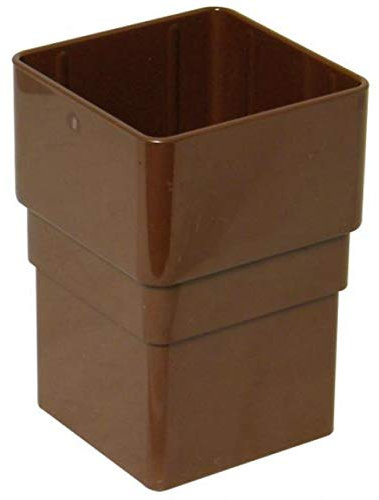 Floplast Quadratische Fallrohr-Steckdose, 65 mm, Braun, 2 Stück