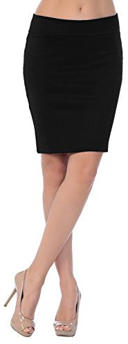 Emma & Giovanni - Gonna Corta Aderente- Donna (Nero, EU36-38)