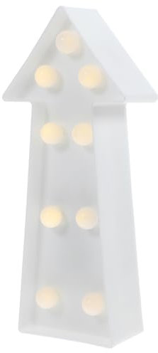 Uonlytech 3D Pfeilzeichen Licht LED Kunststoff Pfeil geformt Zeichen beleuchtet Marquee Pfeilzeichen Wanddekoration für (weiß)