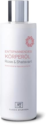 Classic Ayurveda - Bio Entspannendes Körperöl - Naturkosmetik - 200 ml - Milde Pflege mit beruhigendem blumigen Duft