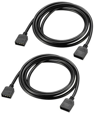 sourcing map 2Stk. RGB Shunt Kabel Buchse zu Buchse 4 Pin Erweiterung Anschluss 1M Länge