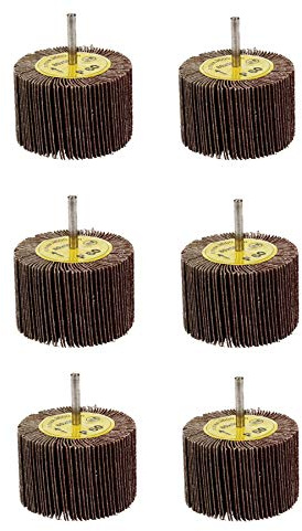 80mm x 50mm Flap Wheel Disc Abrasive Sanding Pad for Drills 60 Grit 6 Pack