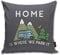 QMS CONTRACTING LIMITED Throw Pillow Cover Camping Home is Where We Park It Campervan Gift Decorative Pillow Case Home Decor Square 18x18 Inches Pillowcase