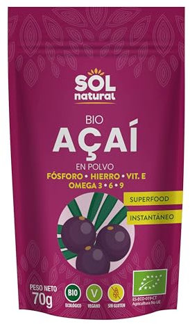 SOLNATURAL AÇAI en polvo 70gr. BIO – soin conçu pour une utilisation régulière, poids 70 g, convient à ceux qui recherchent un produit fiable au quotidien et facilite la prise en charge de votre bien-
