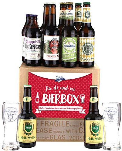 Bavariashop Bier-Box Fia di und mi, Zünftige Geschenkbox aus Bayern