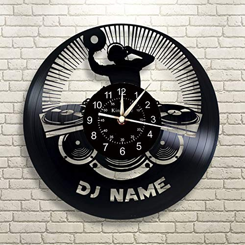 Smotly Vinyl Wanduhr, personalisierten großen DJ Design große Wanddekoration Uhren, handgemachte Musik Wanduhr Geschenke,B