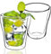 Doppio bicchiere di Kadax, set, 250 ml, bicchieri termici in vetro borosilicato, bicchieri da bere per tč, caffč, cappuccino, acqua, succo, tč freddo, lacune di caffč, (Birte, 2)