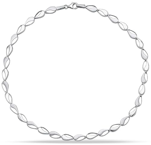 Vinani Damen Kollier ovalen Gliedern aus 925 Sterling Silver – Klassisches matt-glänzendes Finish, elegantes zeitloses Schmuckstück, Damenschmuck, Halskette 2KSO