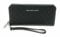 Michael Kors Jet Set Travel Continental Zip Around Leather Wallet Wristlet (Black PVC/Silver Hardware)
