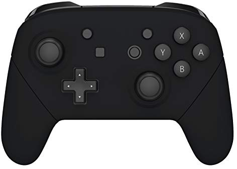 eXtremeRate Black Faceplate Backplate Handles for Nintendo Switch Pro Controller, Soft Touch DIY Replacement Grip Housing Shell Cover for Nintendo Switch Pro - Controller NOT Included
