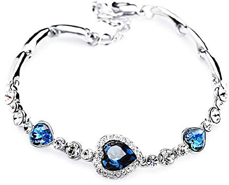 U/K Bracciale romantico con cristalli incastonati di diamante, lunghezza regolabile, regalo per donne e mamme, durevole e utile