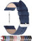 Fullmosa 14mm,16mm,18mm,20mm,22mm,24mm Bracelet de Montre en Cuir véritable,Cross Montre Bracelet Homme Femme à Dégagement Rapide,14mm Bleu Foncé+Boucle Argent