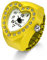 JewelryWe Damen Ringuhr Fingeruhr Analog Quarzuhr Elastisch Herz Ring Uhr Uhrenring für Mädchen Gelb