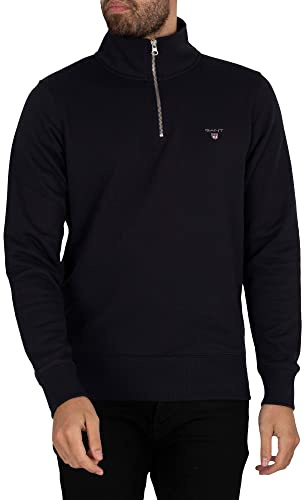 GANT Men's Original Half Zip Sweat Sweatshirt, Evening Blue, L