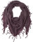 fashionchimp Damenschal mit Zier-Quasten und Muster-Mix Stickerei, Fransen-Schal, Dreieck-Tuch (Strick-Aubergine)