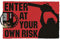 Texas Chainsaw Massacre Doormat (Enter at Your Own Risk Design) Red and Black Novelty Door Mat, 60cm x 40cm - Official Merchandise