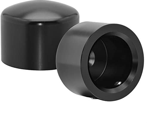 ZHENYANG CAREG Schwarze Vorderachse Nussabdeckungskappe Kompatibel mit Softail Sportster Dyna Road King Vrod King