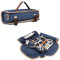 Hosoncovy Barkeeper-Tasche Reise-Barkeeper-Kit-Tasche mit Schultergurt Barware-Set Rolltasche für die Aufbewahrung von Reisen, Camping, Picknick, Partys, Cocktailherstellung (leere Tasche) (Blau)