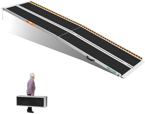 KOLOTOOL Wheelchair Ramp 10ft, Non-Skid Aluminum Folding Ramps for Wheelchairs for Home Steps, 800 LBS Capacity Handicap Ramp for Doorway, Homes, Threshold, Entry, Stairs 120 Lx 29.2 Wx2H