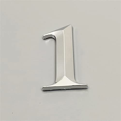 3D Floating Self Adhesive House Plaque Numbers 7cm Silver ABS Plastic Sticker Numeral Door Plates Sign Plating Gate Digits Number Tag Hotel Home Outdoor Address Label for Yard Street Mailbox Bins (1)