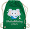 Turnbeutel Rucksack - Kita Beutel Wechselsachen Jungen - Wechselkleidung Elefant - Unisize - Grün - schlafbeutel kindergarten wechselbeutel personalisierte elephant stoffbeutel kindergartenbeutel