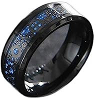 MeiLiSis Schmuckringe Für Unisex – Ring Aus Kohlefaser Mit Eingelegtem Zahnrad, Personalisierter Vintage-Stil Für Herren, Klassischer Schwarzer Ring, Charm-Schmuck, Geschenke, Accessoires, Schwarz, 6