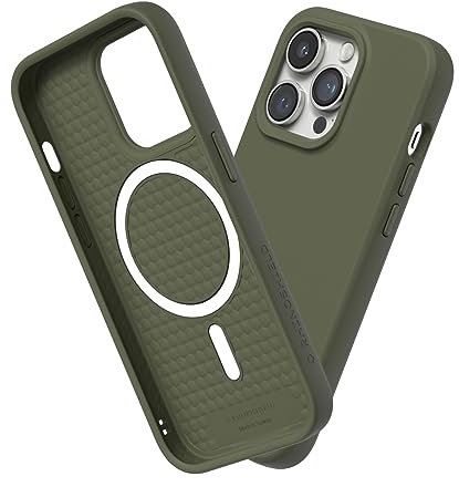 RhinoShield Case kompatibel mit [iPhone 14 Pro] | SolidSuit - MagSafe-kompatibel -Stoßdämpfende & schlanke Schutzhülle mit Premium Finish - 3.5 Meter Fallschutz - Algengrün