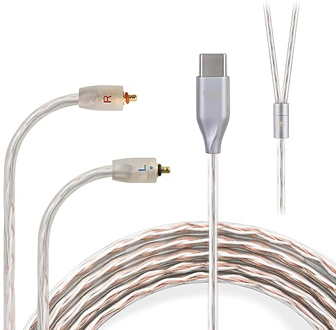okcsc IPX T2 auf Typ C 4-adriges verbessertes Ersatzkabel Kopfhörerkabel für ETYMOTIC EVO UE Premier WESTONE PRO X Serie (X10 X20 X30 X40 X50) MACH80/70/60/50/40/30/20/10 3,94FT