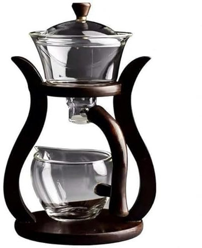 RAEF Halbautomatischer Teebereiter, hitzebeständiges Glas-Teeset, magnetische Wasserumleitung, rotierender Deckel, automatische Teebereiter, Tee-Werkzeug-Set